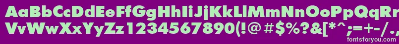 FuturisxcttBold Font – Green Fonts on Purple Background