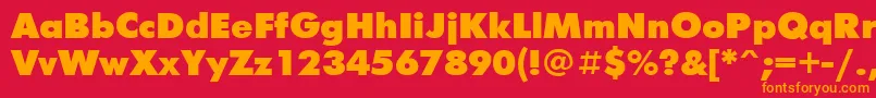 FuturisxcttBold Font – Orange Fonts on Red Background