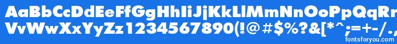 フォントFuturisxcttBold – 青い背景に白い文字