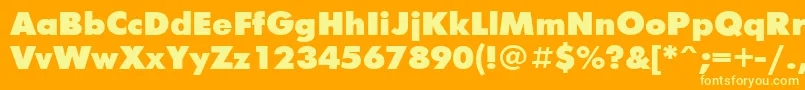 フォントFuturisxcttBold – オレンジの背景に黄色の文字