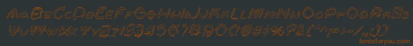 Шрифт BerserkerShadowItalic – коричневые шрифты на чёрном фоне