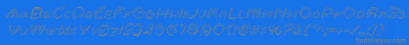 BerserkerShadowItalic-Schriftart – Graue Schriften auf blauem Hintergrund