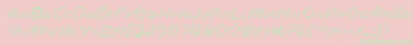 Fonte BerserkerShadowItalic – fontes verdes em um fundo rosa