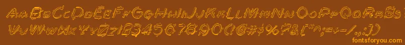 BerserkerShadowItalic Font – Orange Fonts on Brown Background