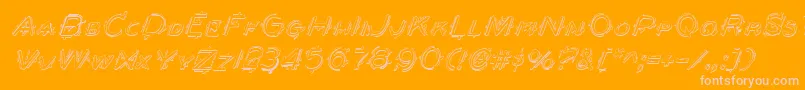 フォントBerserkerShadowItalic – オレンジの背景にピンクのフォント