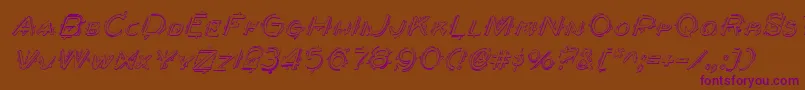 BerserkerShadowItalic-Schriftart – Violette Schriften auf braunem Hintergrund