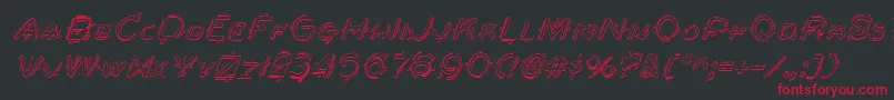 BerserkerShadowItalic Font – Red Fonts on Black Background