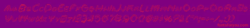 BerserkerShadowItalic Font – Red Fonts on Purple Background
