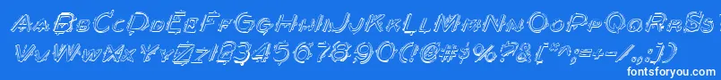 More about BerserkerShadowItalic Font BerserkerShadowItalic Font – White Fonts on Blue Background