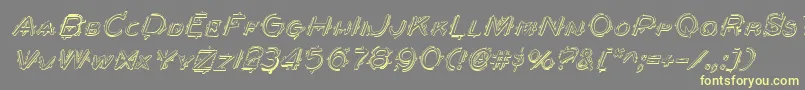 BerserkerShadowItalic Font – Yellow Fonts on Gray Background