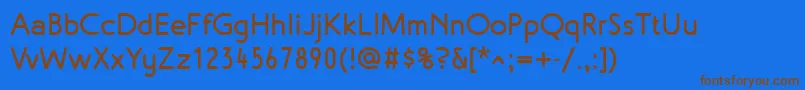 フォントMalvernLfBold – 茶色の文字が青い背景にあります。