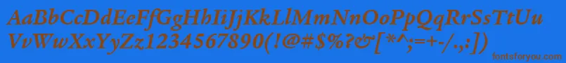 LegacySerifItcBoldItalic Font – Brown Fonts on Blue Background