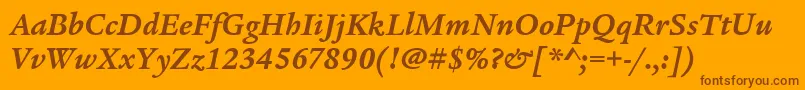 LegacySerifItcBoldItalic Font – Brown Fonts on Orange Background