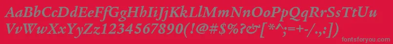 LegacySerifItcBoldItalic Font – Gray Fonts on Red Background