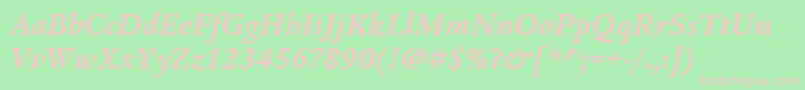 LegacySerifItcBoldItalic Font – Pink Fonts on Green Background