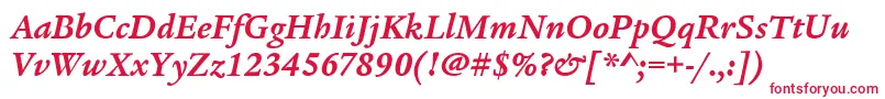 LegacySerifItcBoldItalic Font – Red Fonts on White Background