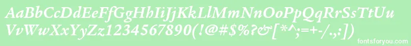 LegacySerifItcBoldItalic Font – White Fonts on Green Background