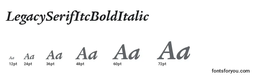 Размеры шрифта LegacySerifItcBoldItalic