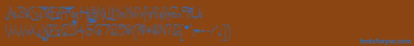 Achafout Font – Blue Fonts on Brown Background