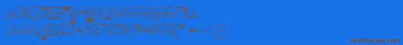 Achafout Font – Brown Fonts on Blue Background