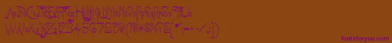 Achafout Font – Purple Fonts on Brown Background