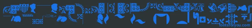 Bordersornament1 Font – Blue Fonts on Black Background