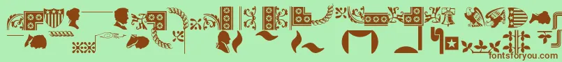 Bordersornament1 Font – Brown Fonts on Green Background