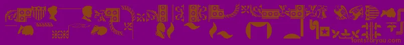 Bordersornament1-Schriftart – Braune Schriften auf violettem Hintergrund