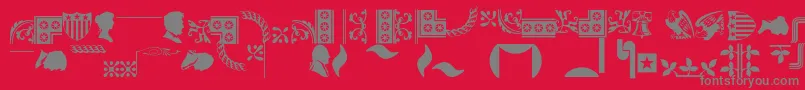 Bordersornament1 Font – Gray Fonts on Red Background