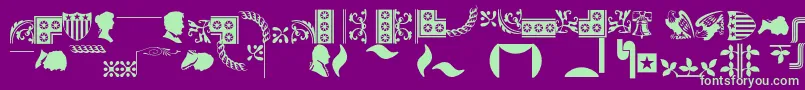 Bordersornament1 Font – Green Fonts on Purple Background