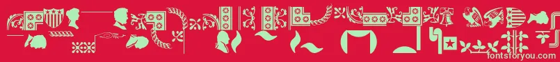 Bordersornament1 Font – Green Fonts on Red Background