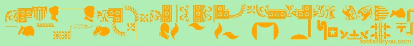 Bordersornament1 Font – Orange Fonts on Green Background