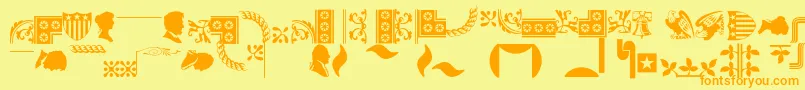 Bordersornament1 Font – Orange Fonts on Yellow Background