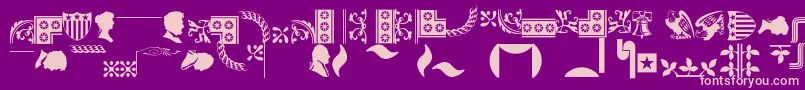 Bordersornament1 Font – Pink Fonts on Purple Background