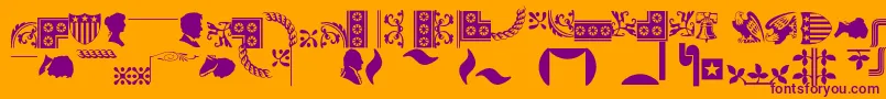 Bordersornament1 Font – Purple Fonts on Orange Background