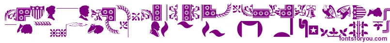 Bordersornament1-Schriftart – Violette Schriften auf weißem Hintergrund