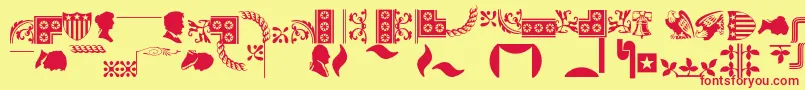 Bordersornament1 Font – Red Fonts on Yellow Background