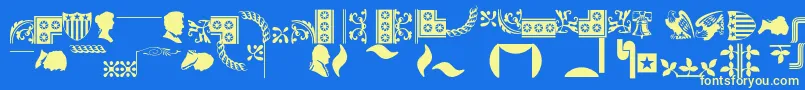 Bordersornament1 Font – Yellow Fonts on Blue Background