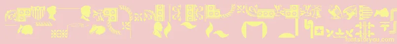 Bordersornament1-Schriftart – Gelbe Schriften auf rosa Hintergrund