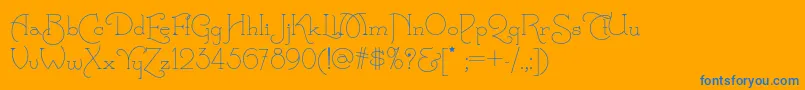 フォントCalamityjanenf – オレンジの背景に青い文字
