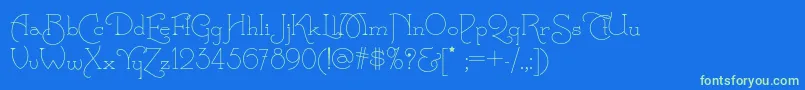 Calamityjanenf Font – Green Fonts on Blue Background