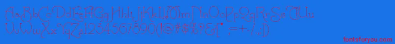 フォントCalamityjanenf – 赤い文字の青い背景