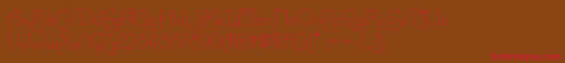 Calamityjanenf-Schriftart – Rote Schriften auf braunem Hintergrund