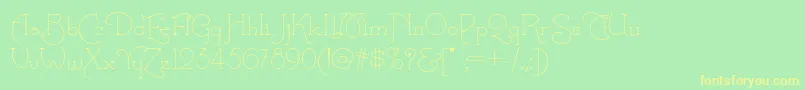 Calamityjanenf-Schriftart – Gelbe Schriften auf grünem Hintergrund