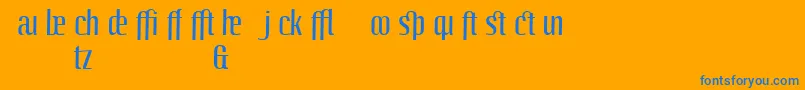 LinotypeoctaneRegularadd-Schriftart – Blaue Schriften auf orangefarbenem Hintergrund