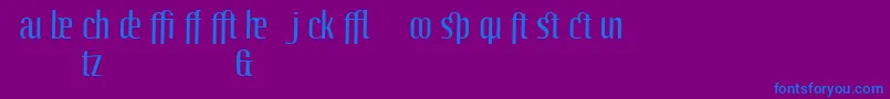 LinotypeoctaneRegularadd-fontti – siniset fontit violetilla taustalla