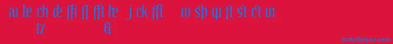 Шрифт LinotypeoctaneRegularadd – синие шрифты на красном фоне