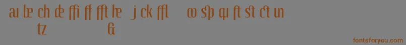フォントLinotypeoctaneRegularadd – 茶色の文字が灰色の背景にあります。