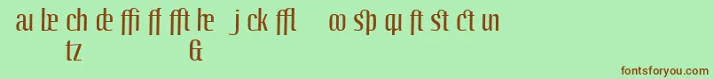 Fonte LinotypeoctaneRegularadd – fontes marrons em um fundo verde