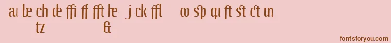 LinotypeoctaneRegularadd-Schriftart – Braune Schriften auf rosa Hintergrund